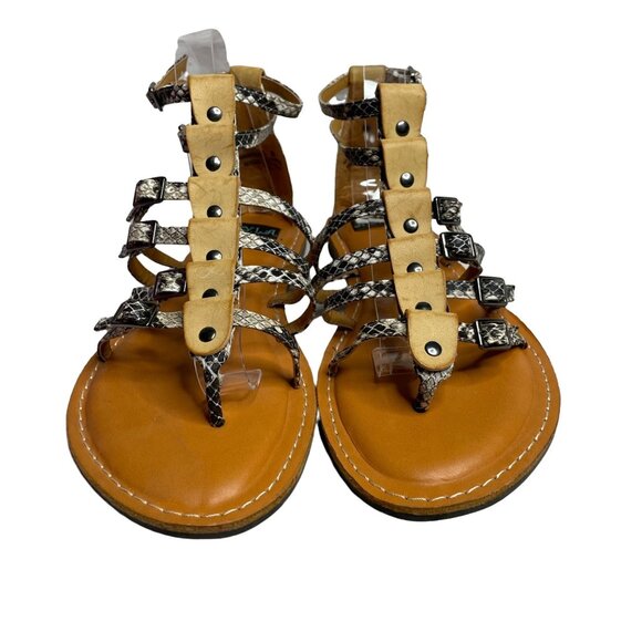 NYLA 7 Sumia gladiator sandals tan snake - Picture 3 of 10